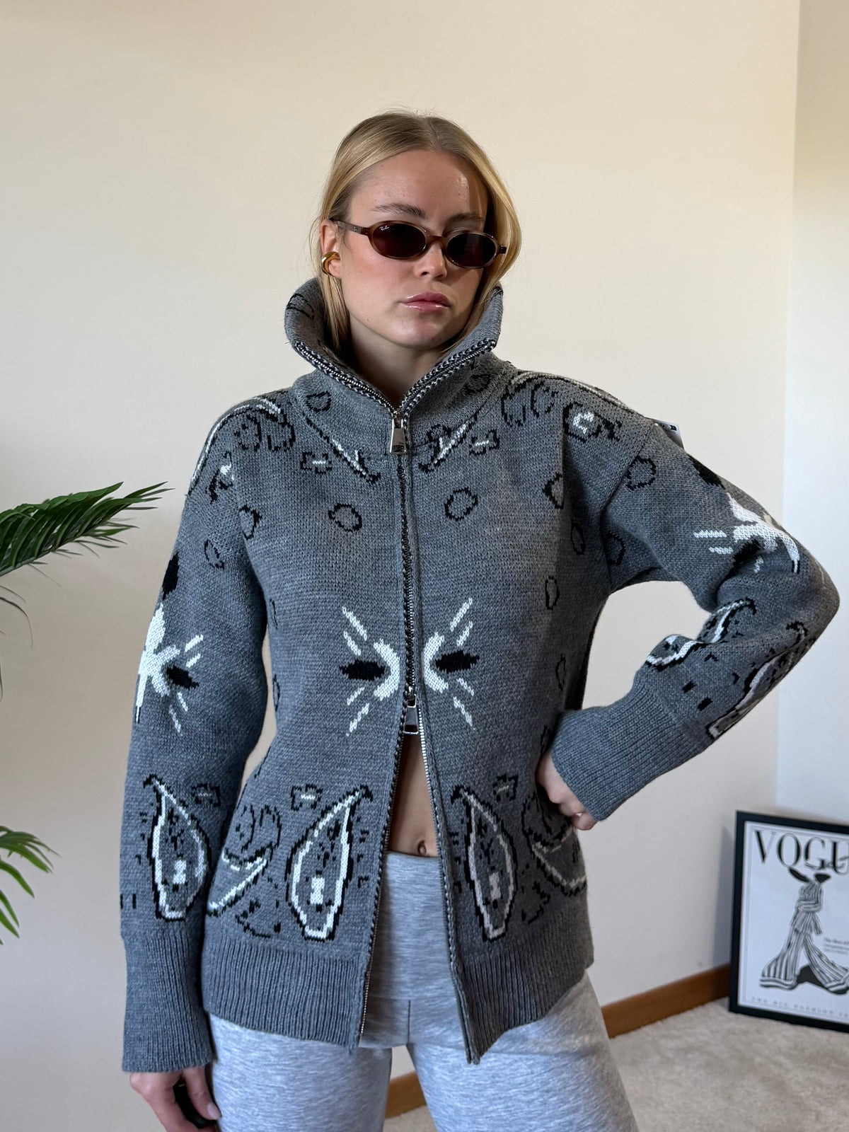 Cardigan Bandana grigio