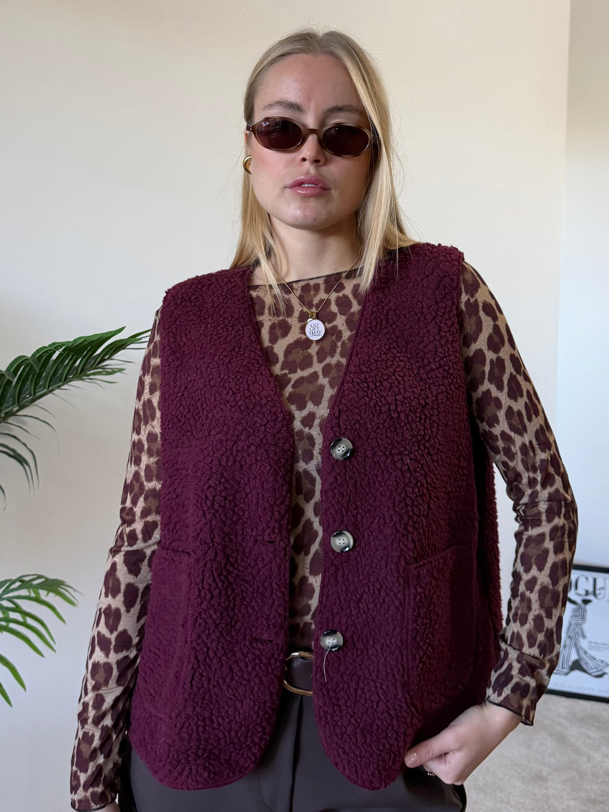Gilet orsetto bordeaux